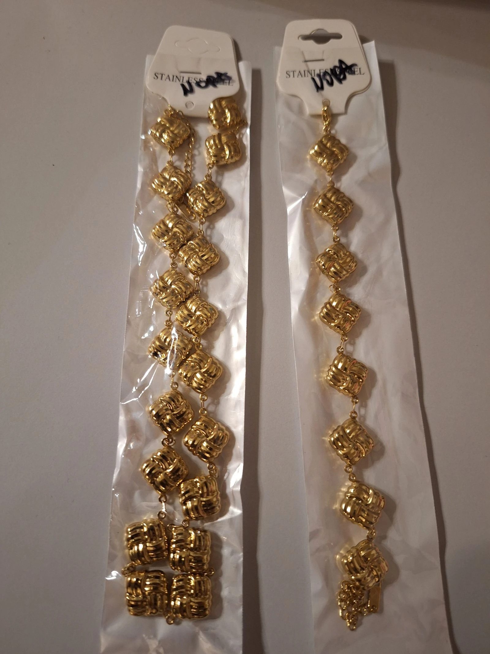 Joli duo parure collier et bracelet stainless steel or